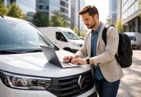 location longue durée de véhicules utilitaires avec assurances incluses, spécialement conçue pour les professionnels nomades cherchant flexibilité et sécurité.