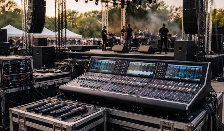 louez du matériel de sonorisation professionnel pour vos concerts avec tof location. équipements fiables et performants pour un son de qualité optimale.